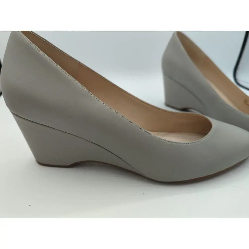 Cole Hann Gray Slip-on Wedge Close Toes Heel Size 9b